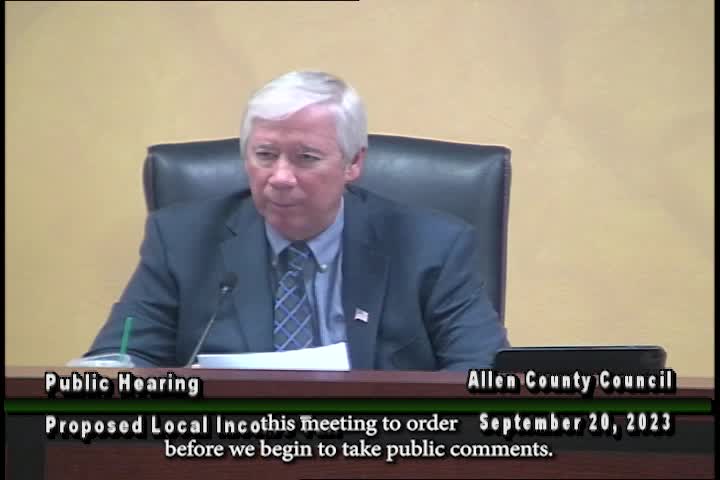 Navigate to Allen County Council Public Hearing 9-20-23