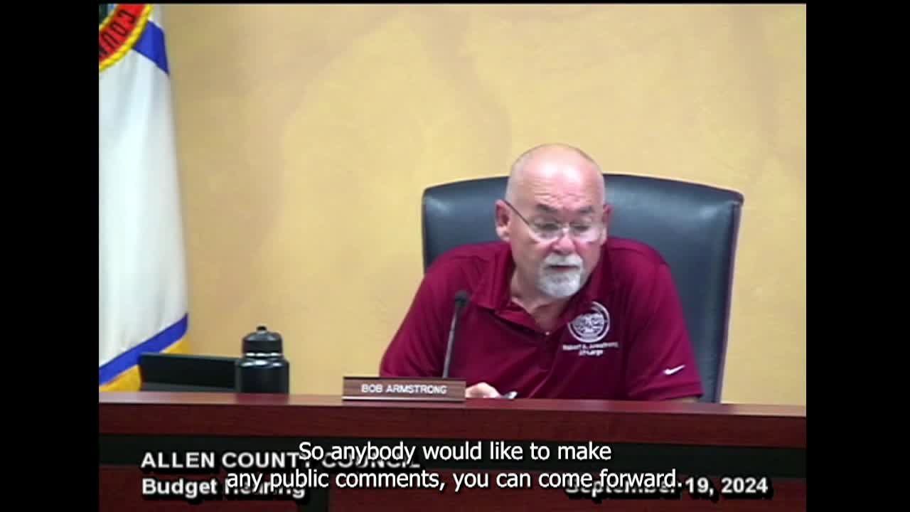 Navigate to Allen County Council - Budget part 1 Sept. 19th, 2024