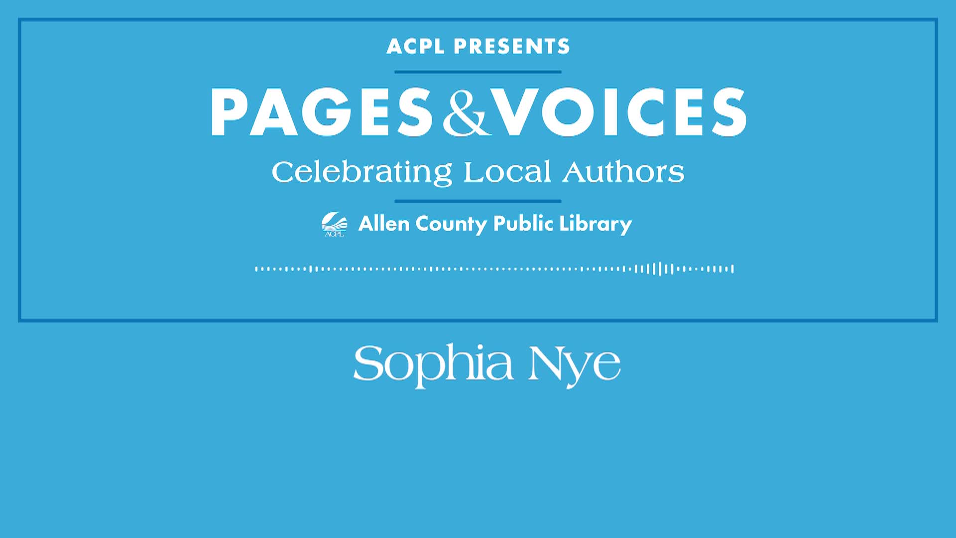 Pages & Voices-Sophia Nye S4, ep.1